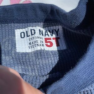 Old Navy Blue Thermal Trucks Long Sleeves Top Tee 5T